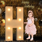 Marquee Letters 3 Feet Tall, 3FT Large Light up Letters H, Big Sign H with Warm White Light for Birthday HOCO Wedding Proposal Engagement Graduation Party Backdrop Decorations