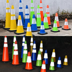 8 Pack 12 Inch Orange PVC Traffic Cones Black Base Stable Durable, Sport Training Soccer Practice Kids Safety Markers Indoor Outdoor Use (8, Orange, 12 Inch)