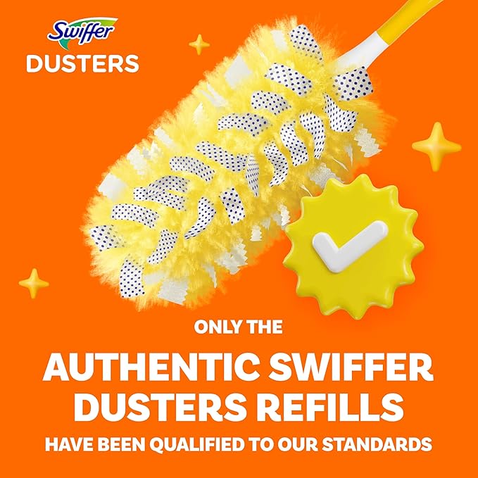 Swiffer Dusters Heavy Duty, Multi-Surface Duster Refills for Cleaning, Unstopables, 24 Count (4 Packs of 6)