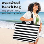 Fit & Fresh Large Beach Bag for Women - Extra Large Travel Tote With Pockets