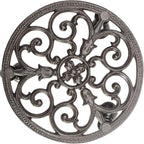 Sungmor Heavy Duty Cast Iron Plant Caddy,11" Round Potted Plant Stand Flower Pot Rack on 3 Solid Wheels,Indoor Outdoor Planter Holder Trolley Casters Rolling Tray
