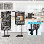 Poster Stand Heavy Duty - 4 Pack Double Sided Poster Board Stand with Base Adjustable Poster Stands for Display Banner Foam Free Standing Pedestal Sign Holder Floor Stand Outdoor Black