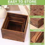 3 Pack Wood Cake Cupcake Stand Buffet Risers, Wooden Display Stand Wood Display Riser, Square Food Display Risers for Party Wedding Birthday Home (6" 7" 8")