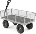 Gorilla Carts Steel Utility Cart, 7 Cu Ft Bed, 1000 lb Load Capacity, Gray – Towable Heavy-Duty Outdoor Hauling Wagon with Removable Side Panels for Yard, Lawn, Garden or Landscaping
