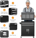 INTERGREAT Rolling Tool Chest with Wheels and 8 Drawers, Detachable Large Tool Cabinet with Lock for Garage, Locking Mechanic Tool Cart with Black Liner for Warehouse, Workshop, High Capacity