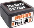 Oversized Bed Risers, 3 inch Lift, 8 Pack Heavy Duty Couch Risers, Adjustable 3/6/9 inch, 6000 lbs Bed Frame Furniture Riser for College Dorm Rooms, Sofa, Tables, Desks