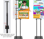 4Pack Poster Holder for Display, Adjustable Pedestal Sign Stand Up to 78 Inches, Double Sided for Board & Foam, Sign Holder Stand with Non-Slip Mat Base for Wedding, Restaurant & others