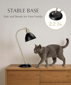 HarvestLand Halo Black and Brass Desk Lamp – Adjustable Desk Lamp with Metal, Industrial Table Lamp with Solid Base for Home Office, Bedside Table Lamps, Task Lamp, Reading lamp, Christmas Gifts