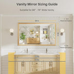 60x36 Inch Bathroom Mirror for Wall, Anti-Rust Oak Wood Grain Metal Framed Bathroom Mirrors for Over Sink,Rectangler Mirrors for Bathroom Vanity, Farmhouse, Bedroom, Living Room, Entryway Decor