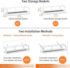 PUSDON Metal Wall Hanging Basket 2 Packs DIY Suitable for Multiple Scenes - White Hollowout 12.6in
