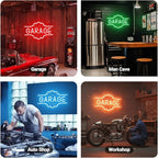 Custom Garage Neon Sign, Personalized 3D Engraved Gear Garage Name LED Sign, Customized Dimmable Neon Lights for Garage, Workshop, Carport & Man Cave Wall Decor, Gifts for Dad Father Husband Grandpa