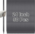 VVOKGO Rebar Stakes 24 Inch Ground Straight Concrete Form Stakes Heavy Duty (50pcs), 3/8" Diameter Metal Steel Spikes Anchors with Chisel Point End for Plant Support, Garden Border,Landscape Edging