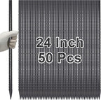 VVOKGO Rebar Stakes 24 Inch Ground Straight Concrete Form Stakes Heavy Duty (50pcs), 3/8" Diameter Metal Steel Spikes Anchors with Chisel Point End for Plant Support, Garden Border,Landscape Edging