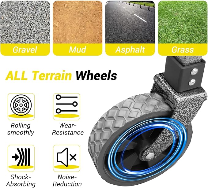 Collapsible Foldable Extended Wagon, Weight Capacity 220 LBS, Heavy Duty Large Wheeled Utility Cart, Folding Grocery Shopping Cart for Camping, Grocery, Garden - Capacity Portable Outdoor Cart