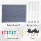 Enclosed Bulletin Board 38x28 Inch Outdoor Notice Board Tamper-Proof Flannel Lockable Display Cases with Aluminum Frame, All Weather Pinboard for Hospital, Restaurant Kitchen, Office