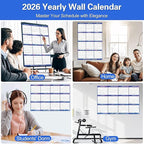 32" x 48" 2026 Wall Calendar Dry Erase - Large Starry Sky Calendar Wet & Dry Erasable Laminated 12 Month Annual Yearly Planner, Reversible, Horizontal/Vertical (2026 Wall Calendar)