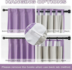 DUALIFE Pinch Pleated Blackout Curtains Purple 2 Panels,Back Tab Ceiling Viral Pleat Hooks Curtain for Track System,Thermal Insulated Drapes for Bedroom Living Room Dining Room,50 Wide x 92 Long