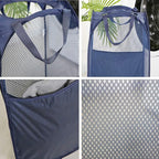 2 pop-up Laundry Hampers，Foldable mesh Laundry Baskets (Each with 2 Reinforced Handles), Blue ……