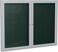 Ghent 48"x60" 2-Door Outdoor Enclosed Vinyl Bulletin Board, Shatter Resistant, with Lock, Satin Aluminum Frame - Ebony (PA24860VX-183), Made in the USA