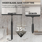 Shower Squeegee with Long Handle, 15-51" Telescopic Squeegee for Window Cleaning, Window Squeegee for Glass Doors, Extendable Window Cleaner Tool for Tile Walls, Sliding Door, Floor, Car Windshield-BK