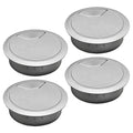 Desk Grommet 2-1/16" (53 mm), Desk Cord Hole Cover, Cable Grommet ABS Plastic, Desk Hole Grommet for Office and Home Table Cable, Detachable Adjustable Cable Cord Organizer (Silvery4 Pcs)