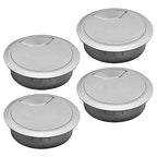 Desk Grommet 2-1/16" (53 mm), Desk Cord Hole Cover, Cable Grommet ABS Plastic, Desk Hole Grommet for Office and Home Table Cable, Detachable Adjustable Cable Cord Organizer (Silvery4 Pcs)