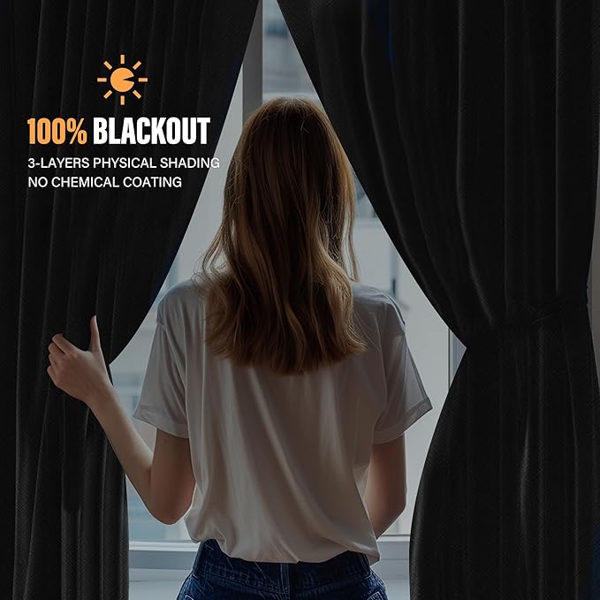 Room Divider Curtains with Flexible Ceiling Tracks Set,Blackout Curtain Ceiling Mount Curtain Track Privacy Room Dividers Ceiling Track Curtain Rod(Dark Grey Drape & Black rail W 8.3 × H 7 FT)