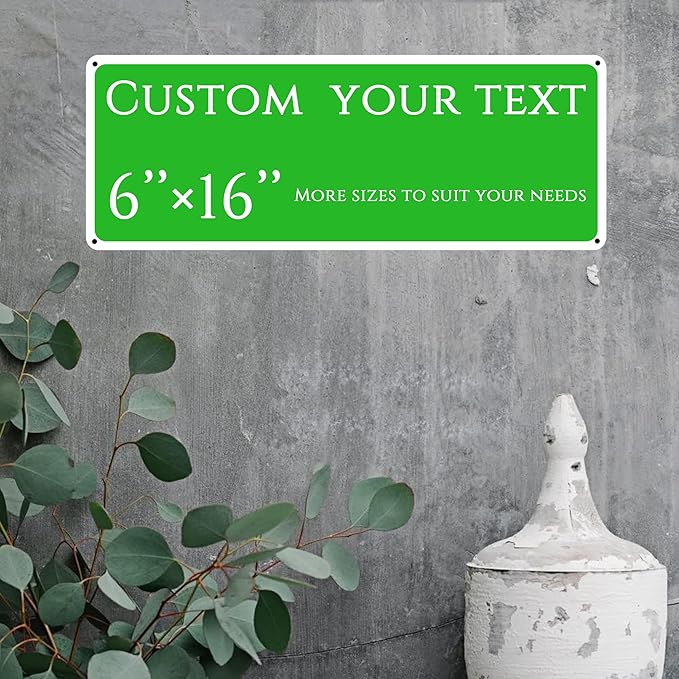 custom street sign,Custom Sign, Aluminum Weatherproof Metal Sign Multiple Sizes, Reflective,Customize for Office, Business, Workplace, office, Home, Delivery Signs(6 * 16 Inch)