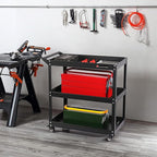 Service Tool Cart on Wheels - 3 Tire Rolling Cart, Industrial Commercial Service Cart TQ112