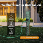 BN-LINK 15ft Outdoor Extension Cord Waterproof with Power Stake, 6-Outlet Power Strip Weatherproof, 14/3 SJTW Heavy Duty Power Cord for Outdoor String Lights and Christmas Decorations, ETL