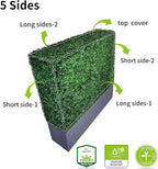 AGPL Upgraded Artificial Boxwood Hedge Wall with Gray Color Planter Box (33.5" Height 48" Width 12" Deep) …Outdoor and Indoor Panels for Patio,Balcony,Restaurant,Garden,Party Décor