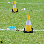 8 Pack 18 Inch Yellow Traffic Cones Black Base Durable, Training Markers for Basketball Drills, School Playground, Field Boundary (8, Yellow, 18 Inch)