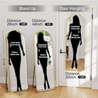 57x20 Door Hanging Full Length Mirror, Floor (Height 5.7ft just Body in1.3ft) Wall Mounted Metal Frame Arch Dressing Mirrors for Bedroom Bathroom Living Room 57 inch Gold