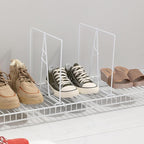 Wire Shelf Dividers - White Closet Organization & Storage Organizer - No Tool Shelf Divider for Wire Shelves - Metal Shelf Accessories – for 12“ Deep Wire Shelves – Tall 12” Height – 24 Pack