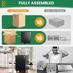 Mobile File Cabinet,3 Drawer Locking Storage Filing Cabinet,Office Metal Storage Cabinet on Wheels for Legal/Letter/A4 File(Fully Assembled，Black)