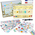 BONNYCO Cinema Light Box A4 Shiny Gold 16 Colors with 400 Letters, Emojis, 10 Premium Cards, Remote Control and 2 Markers. Led Light Up Sign, Novelty Gifts for Women. Gifts for Girls Christmas