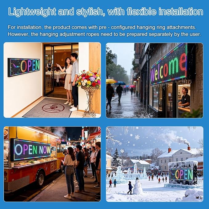 P10(40" * 14") Outdoor Programmable Scrolling Led Sign Digital For Business Matrix Panel Screen Panel Electronic Board Screen Custom Neon Custom Message Board