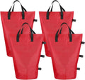 PATIKIL Canopy Weight Sand Bags, 4 Pack 112 Lbs Total Extra Large Weights Bags Waterproof Tent Leg Weights Sandbags for Outdoor Canopy Tent Sun Shelter Patio Ladder Red (18x9")