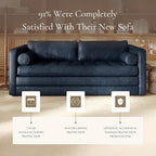 Poly & Bark Napa 82" Leather Pull‑Out Sleeper Sofa – Full‑Grain Italian Leather Upholstery,Tri‑Layer Mattress & Storage Console –Sophisticated Multi‑Functional Sofa Bed for Living Rooms & Guest Spaces