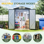 Breezz 5x3FT Vertical Outdoor Steel Storage Shed,Lockable Doors, Compact Metal Tool Shed for Garden, Backyard, Patio, Utility, and Bike Storage,Nightblue