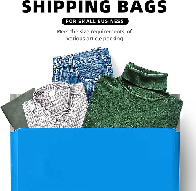 POLYSELLS 200 pcs 12x15.5 Inches Blue Poly Mailers Shipping Envelopes, Strong Adhesive Sealing, Waterproof, and Tear-resistant Postal Mailing Bags for Small Business, Clothes, Non-Fragile Items