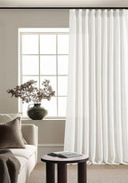 Pinch Pleated Linen 120 Inch Curtains 60 Inch Width for Living Room Light Filtering Ivory Beige White Extra Wide Patio Curtains for Sliding Door Balcony Floor Ceiling Picture Window 60x120 1 Panel