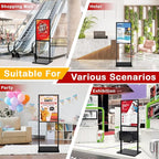 Sign Stand Heavy Duty - 19.6 x 27.5 Inch Double Sided Poster Stand for Display Board Foam, Black Pedestal Floor Standing Sign Holder for Event Store Restaurant Exhibition Business Party