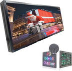 XSGD P3 Programmable Led Sign Outdoor LED Sign for Business, IP65 Waterproof Scrolling Digital Signage Displays, RGB Full Color LED Screen, Custom Images and Video for Business Adversting 40''x17''