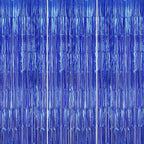 3 Pack Foil Fringe Backdrop - Royal Blue Shiny Tinsel Curtains for Party Decoration/Photo Booth Props - 3.3x8.2 FT Metallic Foil Backdrop for Birthday, Wedding, Graduation, Christmas.