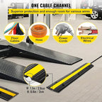 Happybuy 4 Pack of 1-Channel Rubber Cable Protector Ramps Heavy Duty 18000Lbs Load Capacity Cable Wire Cord Cover Ramp Speed Bump Driveway Hose Cable Ramp Protective Cover