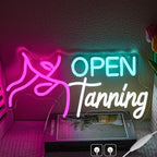 Open Tanning Neon Sign For Wall Decor,Dimmable Tanning LED Signs For Bedroom, Tanning Open Neon Light Sign With Dimmable Switch For Room Decor