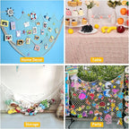 2 Pcs Fish Net Decorations, 39x78 Inch Cotton Nautical Themed Fishing Net, Wall Hanging Photo Display Fishnet for Coastal Bedroom Bathroom, Pirate Hawaiian Beach Under The Sea Party Decor, Light Pink