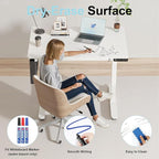 Standing Desk with Whiteboard – Electric Height Adjustable Drafting Table, Flip Dry Erase Top, Mobile Drawing Desk with Wheels & Storage Bag for Home, Office, Studio, Art