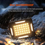 LED Solar Portable Camping Lights with Magnetic dimmable, 2000LM Solar Rechargable Camping Lanten with Stand, IP67 Wateproof, 5 Light Modes Portble Flood Light,Work Lights for Indoor Outdoor